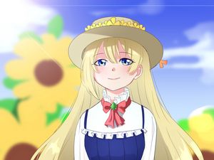 Preview wallpaper girl, smile, hat, anime