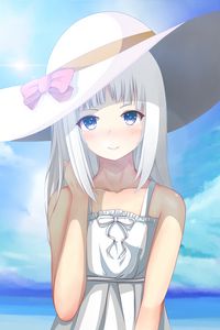 Preview wallpaper girl, smile, hat, anime, art