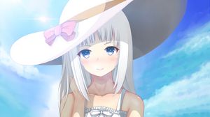 Preview wallpaper girl, smile, hat, anime, art