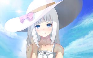 Preview wallpaper girl, smile, hat, anime, art