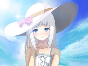 Preview wallpaper girl, smile, hat, anime, art