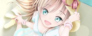 Preview wallpaper girl, smile, hat, beach, anime