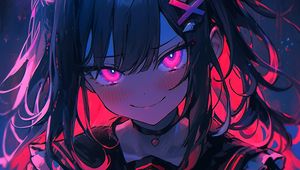 Preview wallpaper girl, smile, heart, anime, art