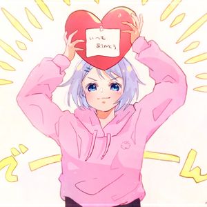 Preview wallpaper girl, smile, heart, love, anime