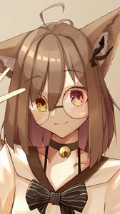 Preview wallpaper girl, smile, heterochromia, anime