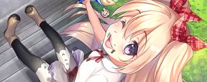 Preview wallpaper girl, smile, ice cream, anime