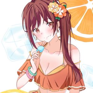 Preview wallpaper girl, smile, ice cream, summer, anime