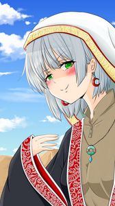 Preview wallpaper girl, smile, jewelry, anime, art
