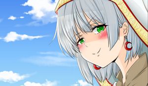 Preview wallpaper girl, smile, jewelry, anime, art