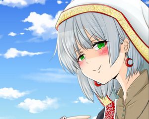 Preview wallpaper girl, smile, jewelry, anime, art