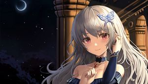 Preview wallpaper girl, smile, jewelry, dress, anime