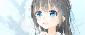 Preview wallpaper girl, smile, joy, snow, winter, anime