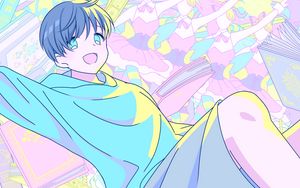 Preview wallpaper girl, smile, joy, happy, anime, art