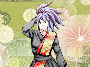 Preview wallpaper girl, smile, kimono, anime