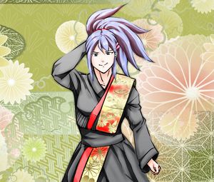 Preview wallpaper girl, smile, kimono, anime