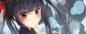 Preview wallpaper girl, smile, kimono, anime, art, cartoon