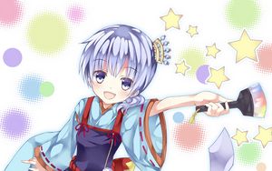 Preview wallpaper girl, smile, kimono, gesture, anime