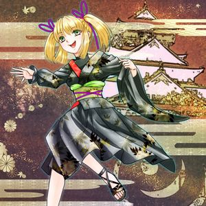 Preview wallpaper girl, smile, kimono, anime, colorful