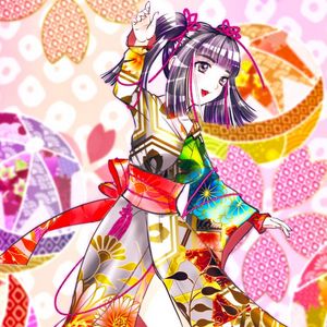 Preview wallpaper girl, smile, kimono, joy, anime