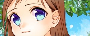 Preview wallpaper girl, smile, leaves, anime