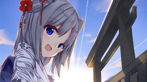 Preview wallpaper girl, smile, light, anime