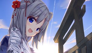 Preview wallpaper girl, smile, light, anime