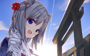 Preview wallpaper girl, smile, light, anime