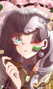 Preview wallpaper girl, smile, lollipop, anime, art
