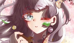 Preview wallpaper girl, smile, lollipop, anime, art