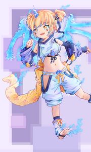 Preview wallpaper girl, smile, magic, anime, art