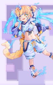 Preview wallpaper girl, smile, magic, anime, art