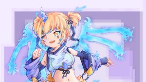 Preview wallpaper girl, smile, magic, anime, art