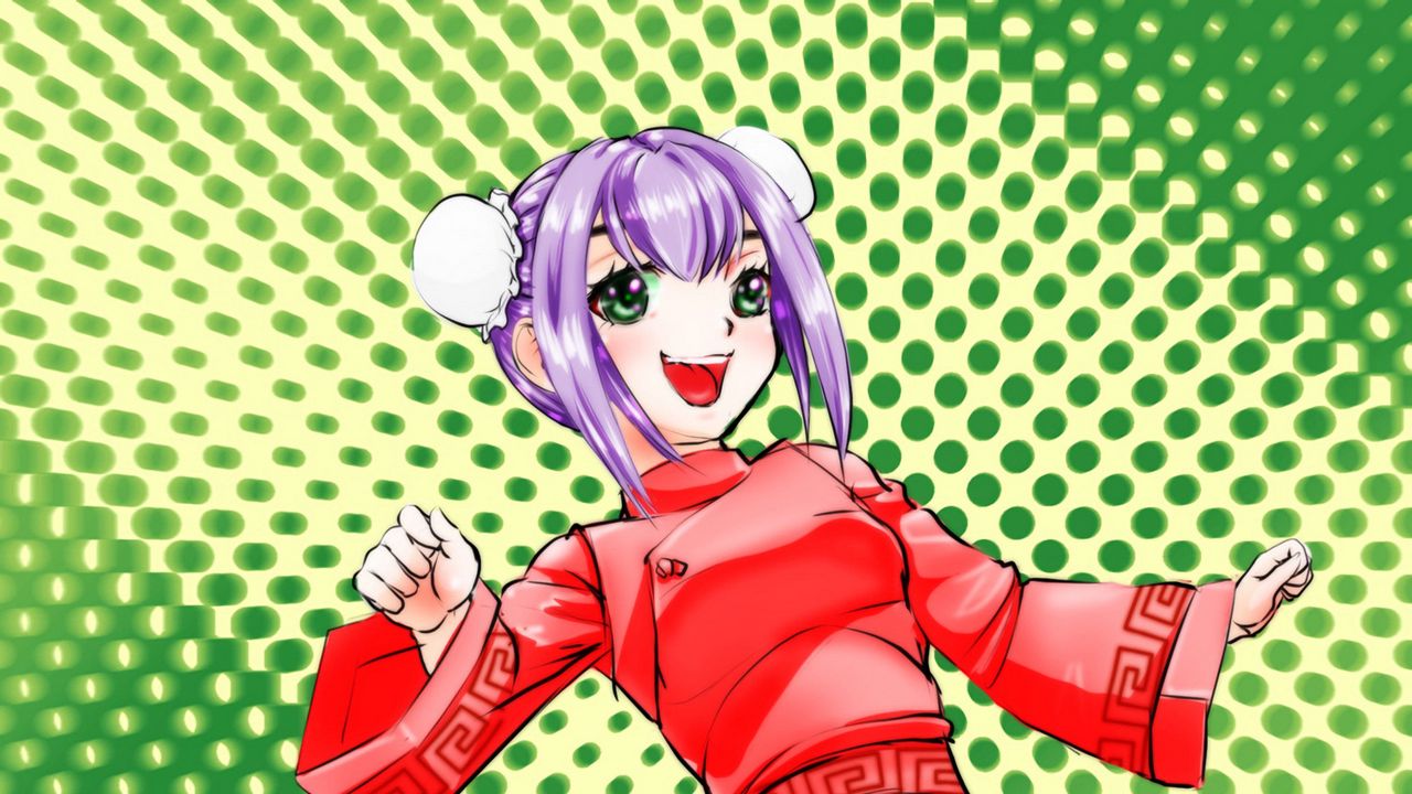 Wallpaper girl, smile, movement, anime
