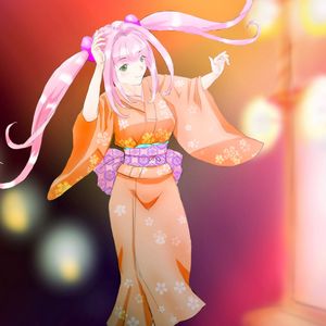 Preview wallpaper girl, smile, movement, kimono, anime