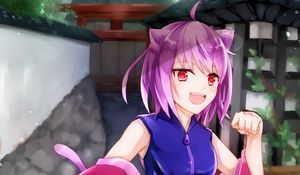 Preview wallpaper girl, smile, neko, anime