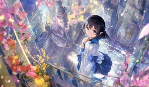 Preview wallpaper girl, smile, neko, dress, anime