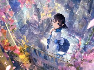 Preview wallpaper girl, smile, neko, dress, anime