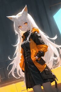 Preview wallpaper girl, smile, neko, ears, anime