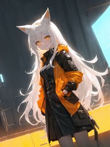 Preview wallpaper girl, smile, neko, ears, anime