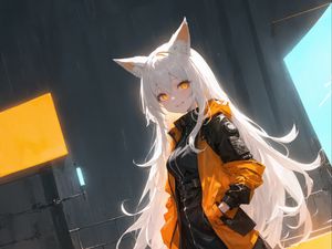 Preview wallpaper girl, smile, neko, ears, anime