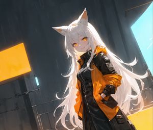 Preview wallpaper girl, smile, neko, ears, anime