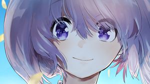 Preview wallpaper girl, smile, petals, tie, anime