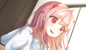 Preview wallpaper girl, smile, phone, gamer, anime