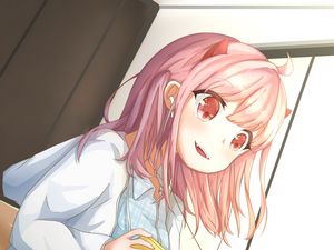 Preview wallpaper girl, smile, phone, gamer, anime