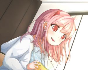 Preview wallpaper girl, smile, phone, gamer, anime