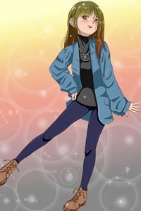 Preview wallpaper girl, smile, pose, glare, anime, art