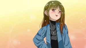 Preview wallpaper girl, smile, pose, glare, anime, art