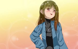 Preview wallpaper girl, smile, pose, glare, anime, art