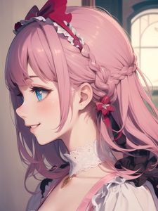 Preview wallpaper girl, smile, profile, anime, art