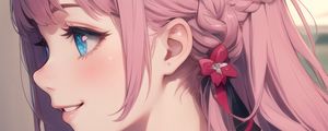 Preview wallpaper girl, smile, profile, anime, art